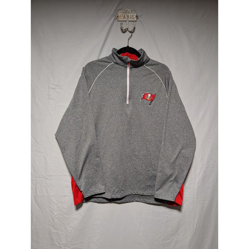 Antigua Tampa Bay Buccaneers Gray Quarter Zip Pullover‎ Football NFL Men's XL